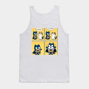 Cute Funny Batman Cat Tank Top